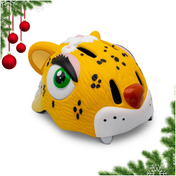 CRAZY SAFETY Leopard Fahrradhelm Kinder 0113 - yellow S (49-55 cm)
