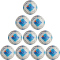 10er Ballpaket molten Fußball Freizeitball F4N-ST weiß/blau 4