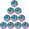 10er Ballpaket adidas World Cup Foil Trainingsball JD8046 - MULTICOLOR/white/team royal blue/solar blue 5