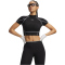 UNDER ARMOUR HeatGear Elite Cropped Mock kurzarm Funktionsshirt Damen 008 - ultimate black/reflective XS