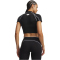 UNDER ARMOUR HeatGear Elite Cropped Mock kurzarm Funktionsshirt Damen 008 - ultimate black/reflective XS
