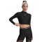 UNDER ARMOUR HeatGear Cropped Mock langarm Funktionsshirt Damen 008 - ultimate black/white XS