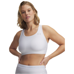 UNDER ARMOUR HeatGear Mid-Support Sport-BH Damen 100 - white/halo gray S