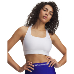 UNDER ARMOUR HeatGear Mid-Support Sport-BH Damen 100 - white/halo gray S
