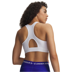 UNDER ARMOUR HeatGear Mid-Support Sport-BH Damen 100 - white/halo gray S