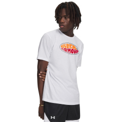 UNDER ARMOUR Oval Wordmark T-Shirt Herren 100 - white/team orange M