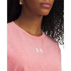 UNDER ARMOUR Rival Boxy Wash T-Shirt Damen 600 - bittersweet pink/white M