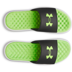 UNDER ARMOUR Ignite Pro 8 Fix Badelatschen Herren 003 - black/white/hyper green 42.5