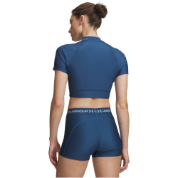 UNDER ARMOUR HeatGear Cropped Mock kurzarm Funktionsshirt Damen 498 - wham blue/blue haze XS