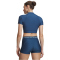 UNDER ARMOUR HeatGear Cropped Mock kurzarm Funktionsshirt Damen 498 - wham blue/blue haze M