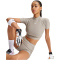 UNDER ARMOUR HeatGear Cropped Mock kurzarm Funktionsshirt Damen 203 - timberwolf taupe/summit white XS
