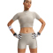 UNDER ARMOUR HeatGear Cropped Mock kurzarm Funktionsshirt Damen 203 - timberwolf taupe/summit white XL