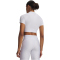 UNDER ARMOUR HeatGear Cropped Mock kurzarm Funktionsshirt Damen 100 - white/halo gray XS