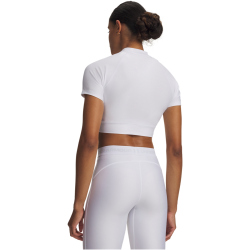 UNDER ARMOUR HeatGear Cropped Mock kurzarm Funktionsshirt Damen 100 - white/halo gray M