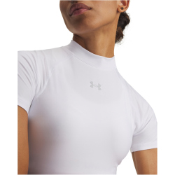 UNDER ARMOUR HeatGear Cropped Mock kurzarm Funktionsshirt Damen 100 - white/halo gray XL