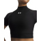 UNDER ARMOUR HeatGear Cropped Mock kurzarm Funktionsshirt Damen 008 - ultimate black/white XS
