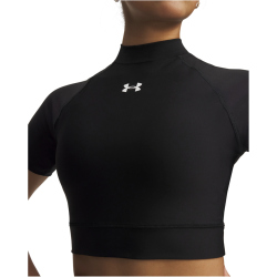 UNDER ARMOUR HeatGear Cropped Mock kurzarm Funktionsshirt Damen 008 - ultimate black/white M