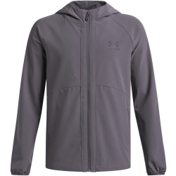 UNDER ARMOUR Vibe Woven Windbreaker Jacke Jungen 025 - castlerock/black XS (122-127 cm)