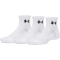 3er Pack UNDER ARMOUR Performance Cotton Quater Socken 100 - white/white/ultimate black XL (47.5-50.5)