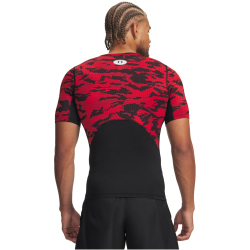 UNDER ARMOUR HeatGear Printed kurzarm Funktionsshirt Herren 002 - black/red/white S