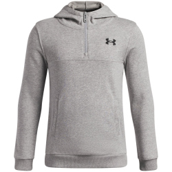 UNDER ARMOUR Rival Lightweight 1/4-Zip Hoodie Jungen 011 - mod gray full heather/black L (149-160 cm)