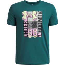 UNDER ARMOUR Logo Wordmark Collage T-Shirt Jungen 338 - rack green/steel M (137-149 cm)