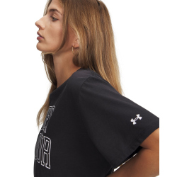 UNDER ARMOUR Rival Oversize Campus T-Shirt Damen 001 - black/white M