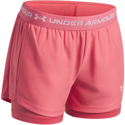 UNDER ARMOUR Tech Play Up 2in1 Trainingsshorts Mädchen 600 - bittersweet pink/white S (127-137 cm)
