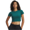 UNDER ARMOUR Rival Rib Baby Tee Trainingsshirt Damen 338 - rack green/white XS