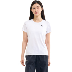 UNDER ARMOUR Tech Solid Trainingsshirt Damen 100 - white/black L
