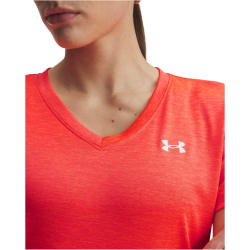 UNDER ARMOUR Tech Twist T-Shirt Damen 690 - venom red/white L
