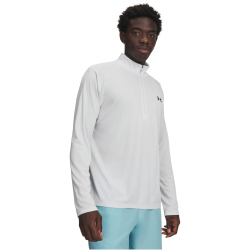 UNDER ARMOUR Tech Textured 1/2-Zip Trainingsshirt Herren 024 - distant gray/black S