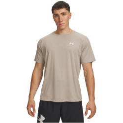 UNDER ARMOUR Tech Strukturiertes Trainingsshirt Herren 203 - timberwolf taupe/white S