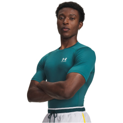UNDER ARMOUR HeatGear kurzarm Funktionsshirt Herren 338 - rack green/white XS
