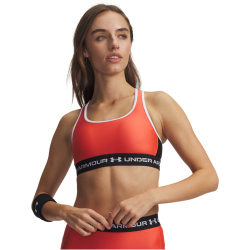 UNDER ARMOUR Armour Mid Crossback Sport-BH Damen 690 - venom red/black/white M