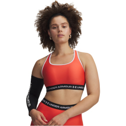 UNDER ARMOUR Armour Mid Crossback Sport-BH Damen 690 - venom red/black/white M