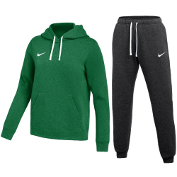 NIKE Park 26 Fleece Jogginganzug mit Kapuze Damen 302 - pine green/white S