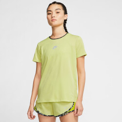 NIKE Air kurzarm Laufshirt Damen limelight/reflective silver XS