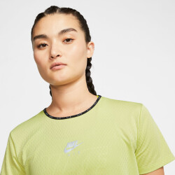 NIKE Air kurzarm Laufshirt Damen limelight/reflective silver XS
