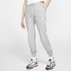 NIKE Sportswear Essential Fleece Jogginghose Damen dk grey heather/white XS