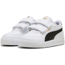 PUMA Shuffle Downtown Lo Sneaker mit Klettverschluss Kinder 02 - PUMA white/PUMA black/PUMA gold 29