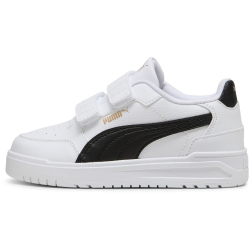 PUMA Shuffle Downtown Lo Sneaker mit Klettverschluss Kinder 02 - PUMA white/PUMA black/PUMA gold 29