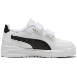 PUMA Shuffle Downtown Lo Sneaker mit Klettverschluss Kinder 02 - PUMA white/PUMA black/PUMA gold 29