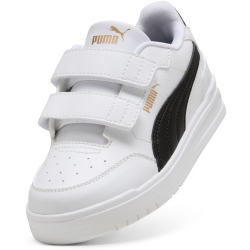 PUMA Shuffle Downtown Lo Sneaker mit Klettverschluss Kinder 02 - PUMA white/PUMA black/PUMA gold 29