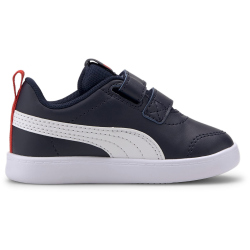 PUMA Courtflex V2 Baby-Sneaker mit Klettverschluss 01 - peacoat/high risk red 20