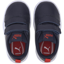 PUMA Courtflex V2 Baby-Sneaker mit Klettverschluss 01 - peacoat/high risk red 20