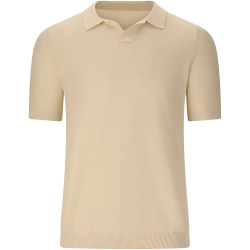 nou Beusch Knitted Poloshirt Herren 1310 - almond milk S