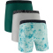 3er Pack UNDER ARMOUR Performance Tech Print 6" Boxershorts Herren 334 - rack green S