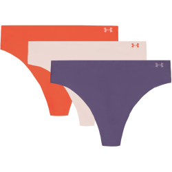 3er Pack UNDER ARMOUR Pure Stretch No-Show Solid String Damen 553 - purple luxe L