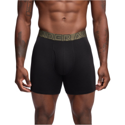 3er Pack UNDER ARMOUR Performance Cotton Solid 6" Boxershorts Herren 968 - black w/marine od S